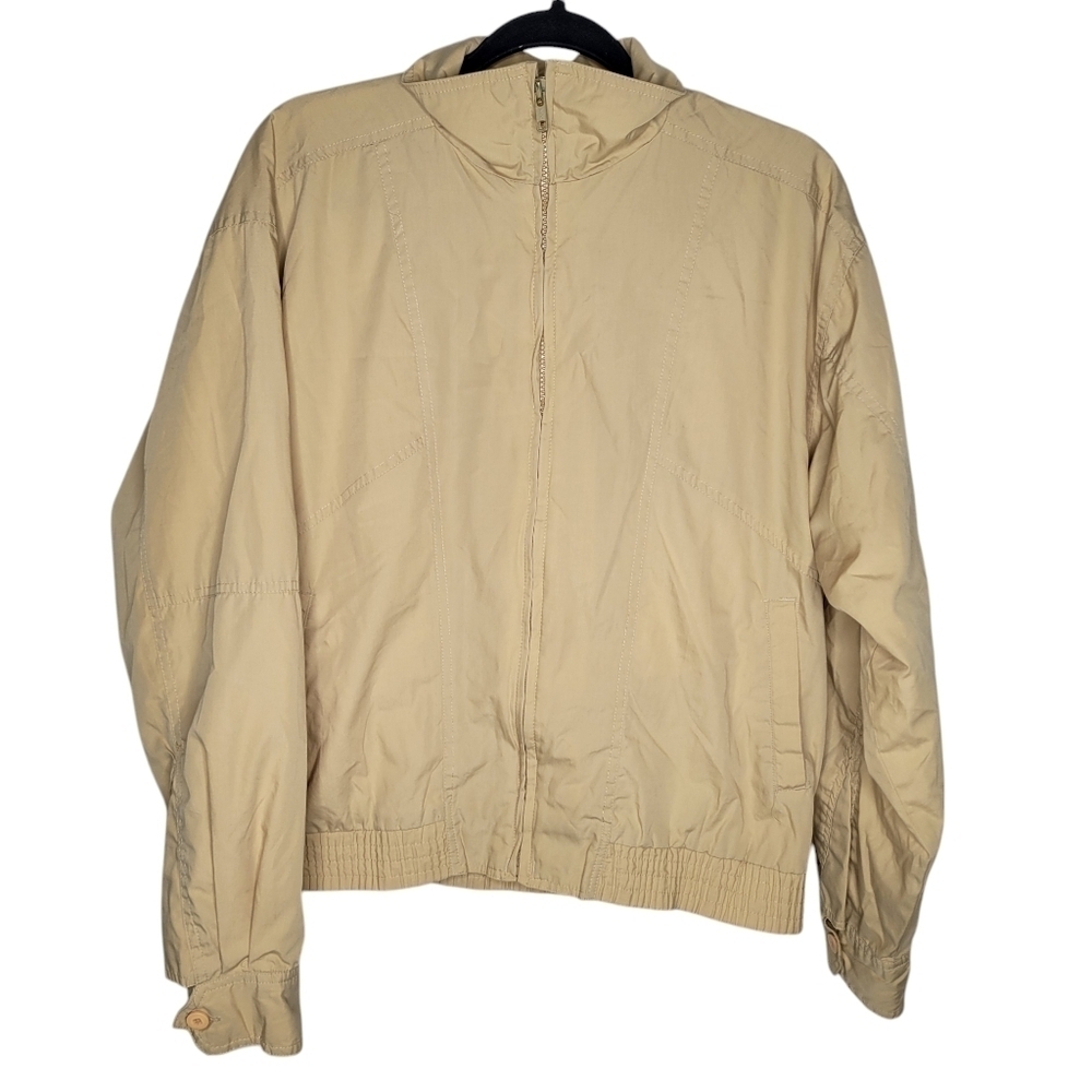 Vintage 70s 80s MVP Cor Inc Bay Windbreaker Jacket in Cream Size Medium - Picture 2 of 4